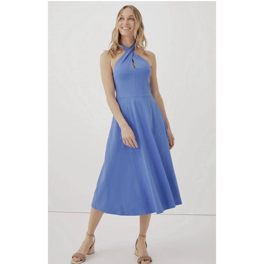 Pact Blue Midi Dress